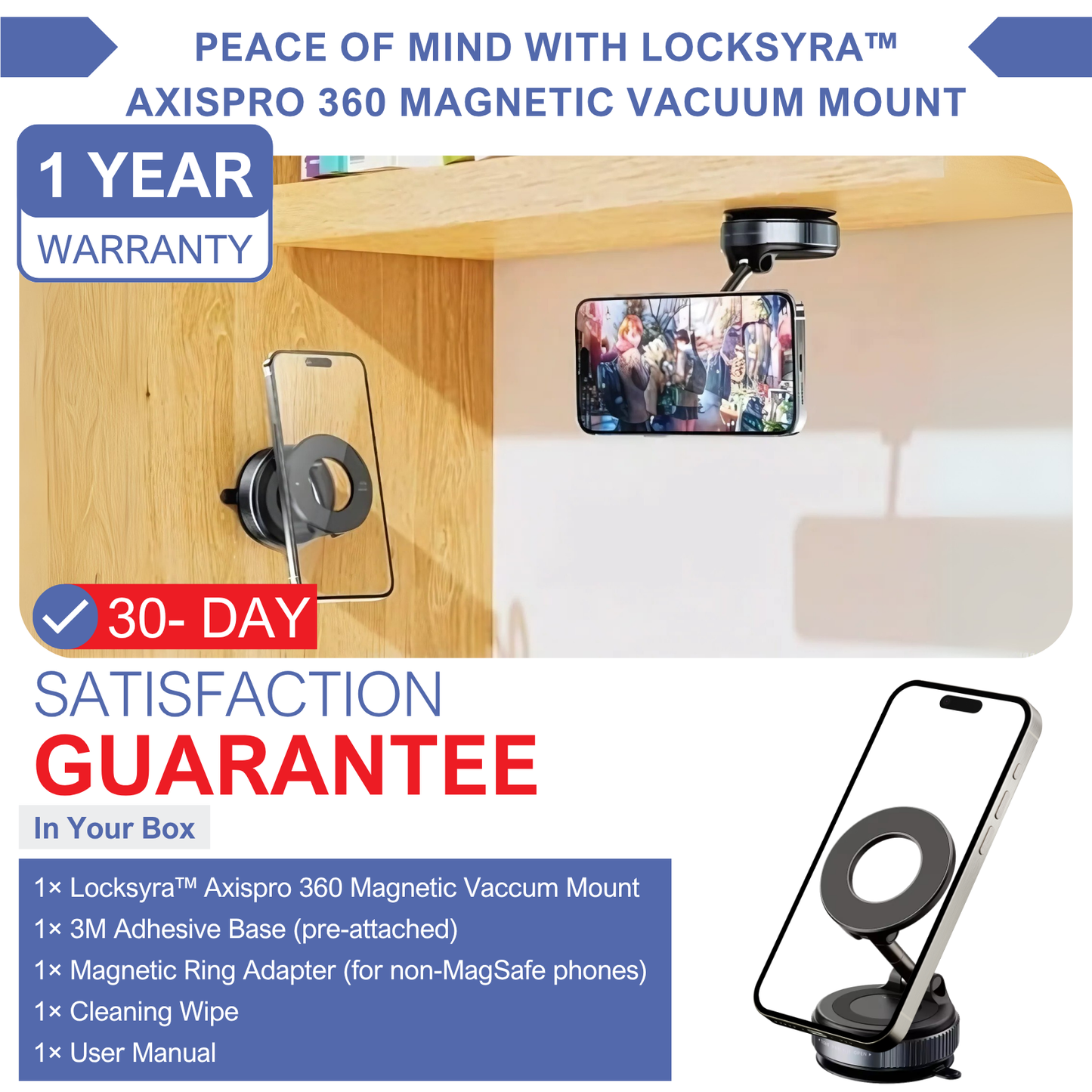 Locksyra™ AxisPro 360 Magnetic Vacuum Mount