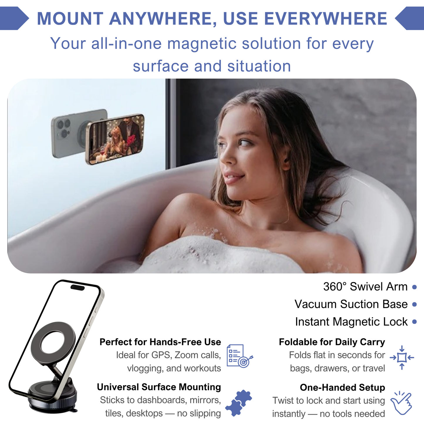 Locksyra™ AxisPro 360 Magnetic Vacuum Mount