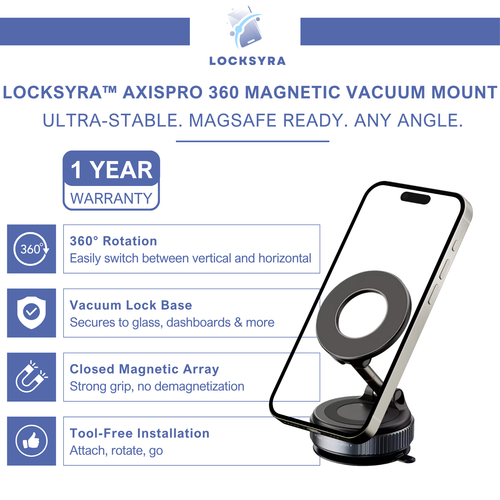 Locksyra™ AxisPro 360 Magnetic Vacuum Mount